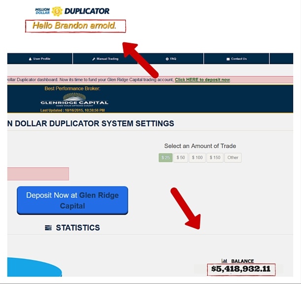 million dollor duplicator income