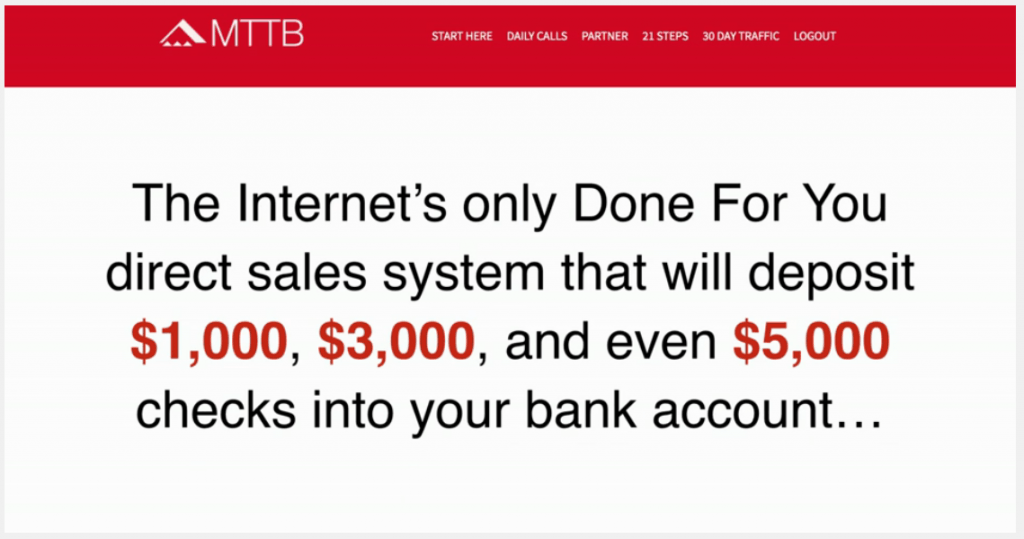 Mttb done for you direct sales system