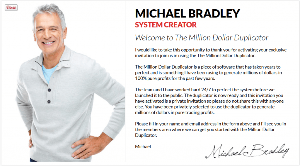 Million Dollar Duplicator owner michael bradley