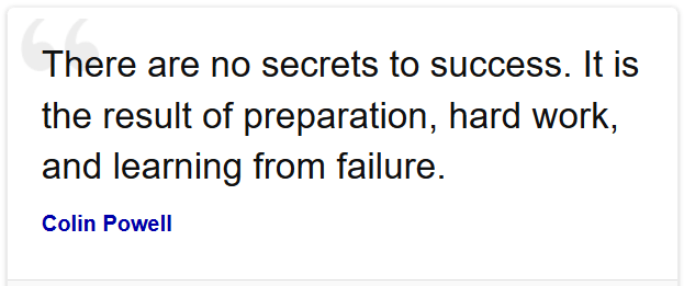 there no secrets to success