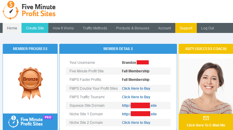 five minute profit sites members area